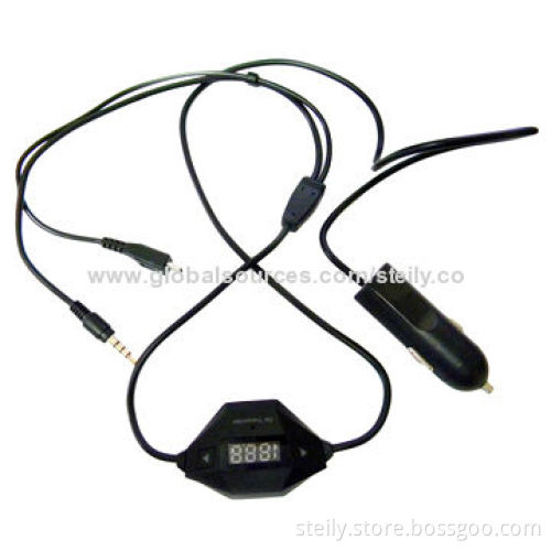FM Transmitter, Handsfree for iPhone 5c/5s/4/4S/iPad/iPad/iPod/Mobile Phones with Charger